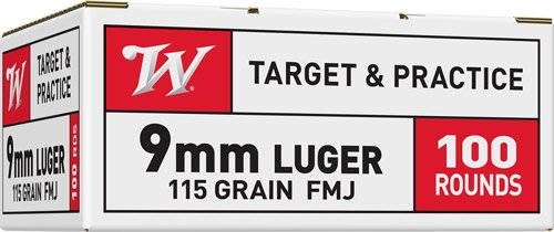WINCHESTER USA 9MM LUGER - 115GR FMJ 100RD 10BX/CS