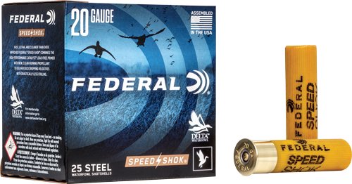 AWF2091.jpg FEDERAL SPEED SHOK 20GA 3" - 7/8OZ #1 1550FPS 25RD 10BX/CS