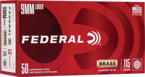 FEDERAL 9MM LUGER 115GR FMJ - 50RD 20BX/CS