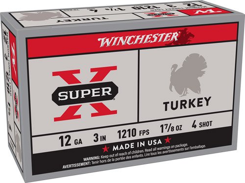 AX123MT4_1.jpg WINCHESTER SUPER-X TURKEY 12GA - 3" 1-7/8OZ #4 10RD 10BX/CS