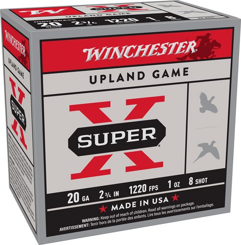 AX208_1.jpg WINCHESTER SUPER-X 20GA 2.75" - 1OZ #8 1220FPS 25RD 10BX/CS