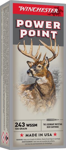 WINCHESTER SUPER-X 243 WSSM - 100GR POWER POINT 20RD 10BX/CS