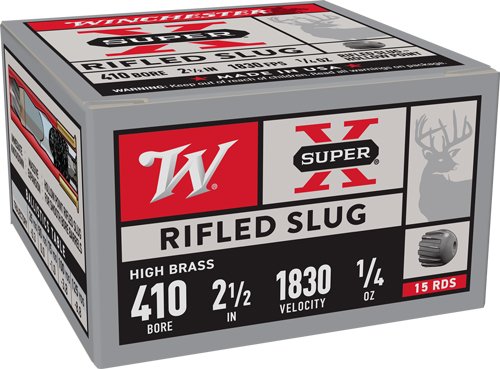 WINCHESTER SUPER-X 410 2.5" - 1/5OZ RIFLED SLUG 15RD 10BX/CS