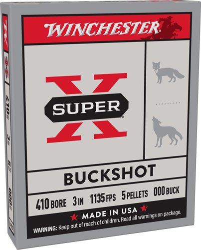 AXB413.jpg WINCHESTER SUPER-X 410 3" 000 - BUCK 5 PELLET 5RD 50BX/CS