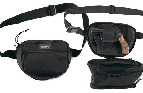 BD860.jpg BULLDOG FANNY PACK HOLSTER FOR - MED GUN BLK 10" W/ UNIV HOLSTR