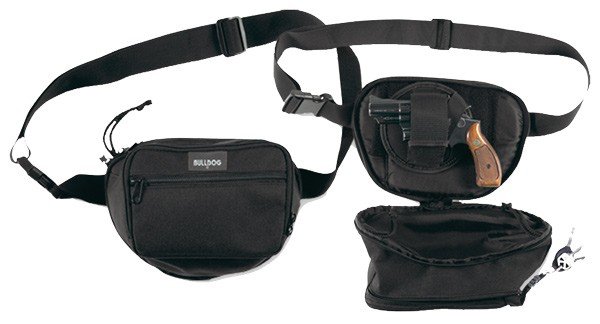 BULLDOG FANNY PACK HOLSTER FOR - MED GUN BLK 10" W/ UNIV HOLSTR