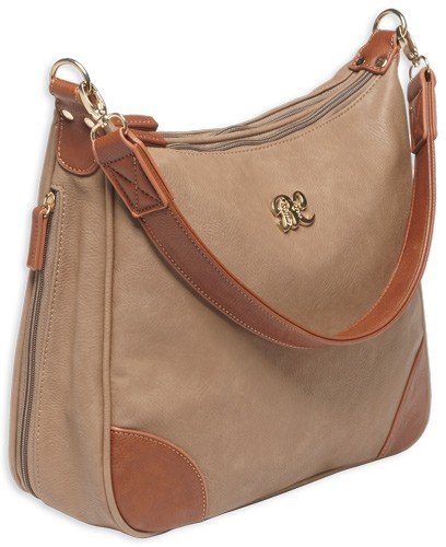 BDP014.jpg BULLDOG CONCEALED CARRY PURSE - HOBO STYLE TAUPE W/TAN TRIM