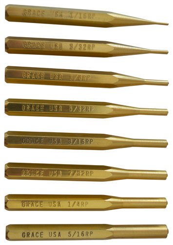 GRACE USA PUNCH SET - ROLL PIN PUNCH SET OF 8 BRASS