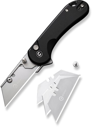 C23039B1_W_BLADES.jpg CIVIVI UTILITY KNIFE ELEMENTUM - 2.26" BLACK W/3 EXTRA BLADES