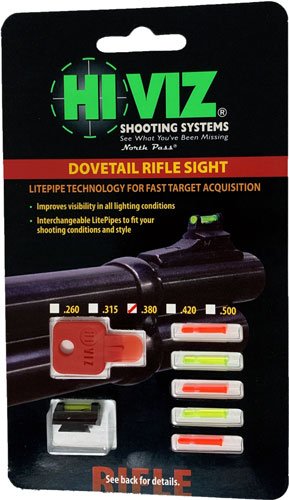 HIVIZ RIFLE FRONT SIGHT FOR - 3/8" DOVETAIL .380"