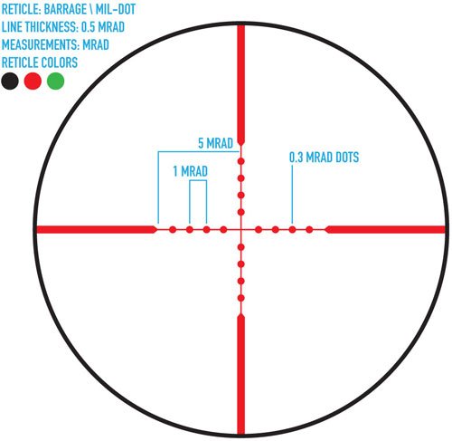 FIREFIELD BARRAGE 2.5-10X40 - RIFLESCOPE MIL-DOT W/RED LASER