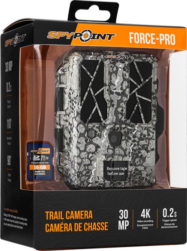 SPYPOINT TRAIL CAM FORCE PRO - SOLAR 4K 30MP CAMO W/16GB CRD