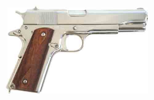 G1911N00.jpg CIMARRON 1911A1 45ACP 5" FS - 8-SHOT POLISHED NICKEL WALNUT