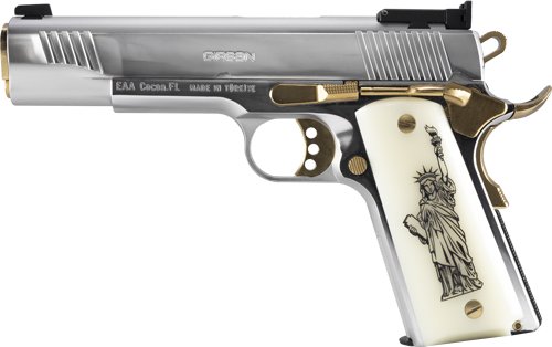 GIRSAN MC1911S WE THE PEOPLE - 9MM GOVT 5" CHROME/GOLD 9RD