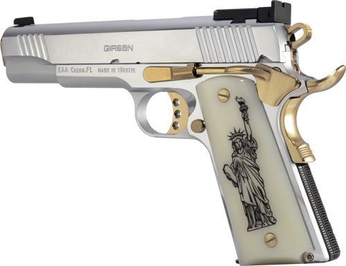 GIRSAN MC1911S WE THE PEOPLE - 9MM GOVT 5" CHROME/GOLD 9RD