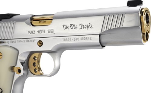 GIRSAN MC1911S WE THE PEOPLE - 9MM GOVT 5" CHROME/GOLD 9RD