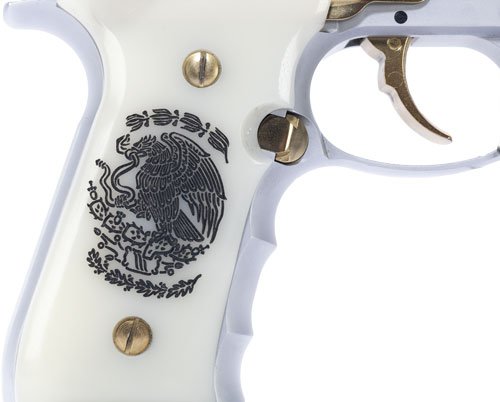 G391089_GRIP_1.jpg GIRSAN REGARD LIBERADORE II - 9MM GOLD/CHROME ENGR.18-SHOT