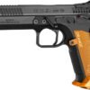 CZ TS2 SA 9MM FS 20-SHOT - BLACK POLYCOAT ORANGE GRIP
