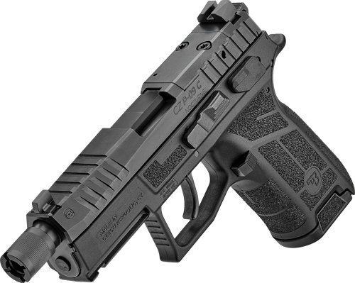 G91661_TOP-LEFT-ANGLE CZ P-09 C NOCTURNE SR OR 9MM - FS 17-SHOT BLACK