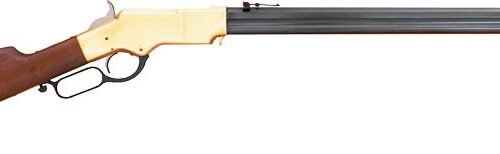 CIMARRON HENRY CIVILIAN 45LC - 24" BRASS FRAME/BLUED WALNUT