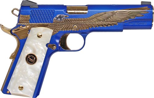 IVER JOHNSON EAGLE MAJESTIC - 1911 45ACP 8RD ENGRAVED GOLD