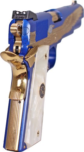 IVER JOHNSON EAGLE MAJESTIC - 1911 45ACP 8RD ENGRAVED GOLD