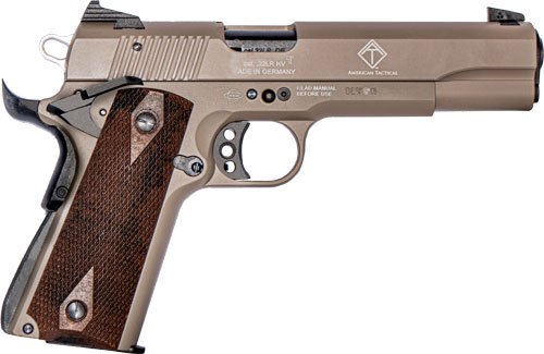 GERMAN SPORT 1911 22LR - 5" TAN/FAUX WOOD GRIPS 10RD