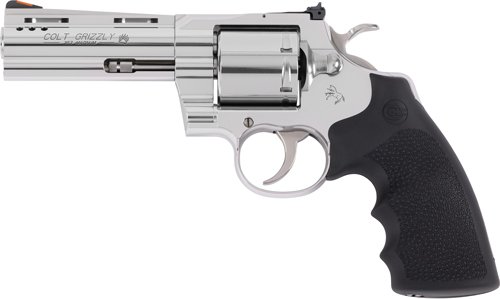 COLT GRIZZLY 357MAG 4.25" 6RD - POLISHED STAINLESS HOGUE GRIPS