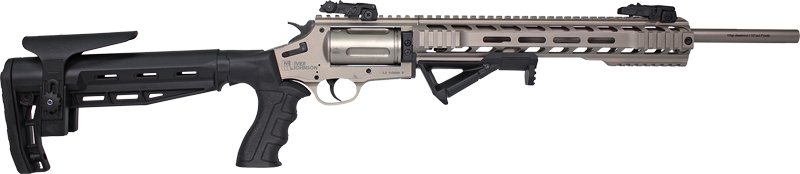 GIJ1000TSN_1 IVER JOHNSON 1000 410 3" 18.5" - REVOLVER SHOTGUN TACT. NICKEL