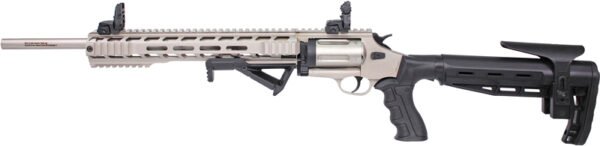 GIJ1000TSN_LEFT IVER JOHNSON 1000 410 3" 18.5" - REVOLVER SHOTGUN TACT. NICKEL