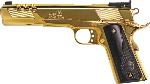 IVER JOHNSON EAGLE XL PORTED - 45ACP 6" 24K GOLD BLACK WOOD