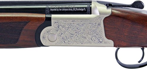 GIJ600410LW28S_engraving IVER JOHNSON 600LW O/U 410 3" - 28"VR SILVER BLACK WALNUT