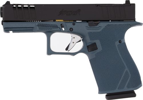 GL19BLU_LEFT.jpg GLFA 19 STRIKER 9MM 4" 15 SHOT - BLACK SLIDE TITANIUM FRAME