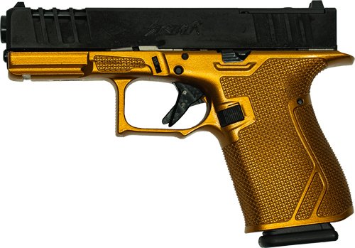 GLFA 19 STRIKER 9MM 4" 15 SHOT - BLK SLIDE GALAXY COPPER FRAME