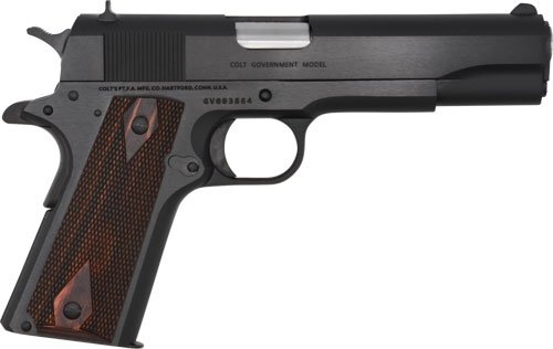 COLT GOVERNMENT 1911 38 SUPER - 5" 9RD BLUED ROSEWOOD