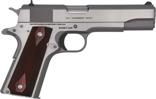 COLT GOVERNMENT 1911 38 SUPER - 5" 9RD STAINLESS ROSEWOOD