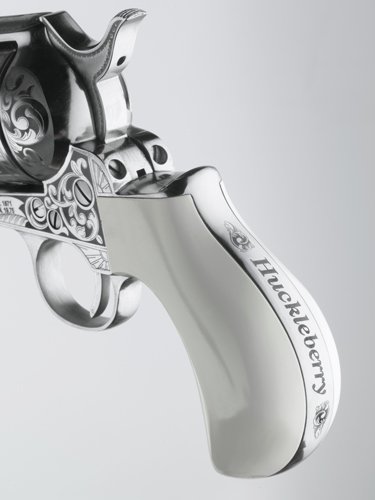 CIMARRON HUCKLEBERRY 45LC - 3.5" NICKEL ENGRAVED B-HEAD