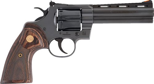 COLT PYTHON 357MAG 5" 6RD - BLUED WALNUT GOLD MEDALLION