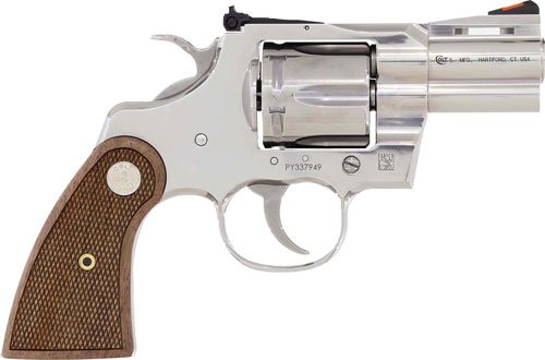 COLT PYTHON 357MAG 2.5" 6RD - STAINLESS WALNUT MEDALLION GRP
