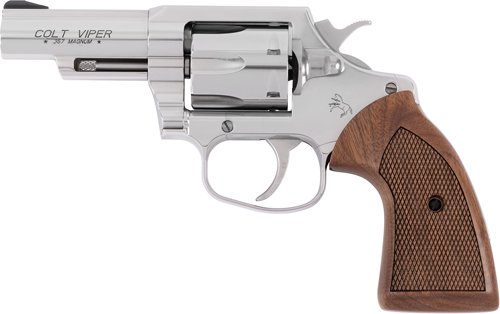 COLT VIPER 357MAG 3" 6RD - STAINLESS WALNUT GRIPS