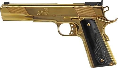 IVER JOHNSON EAGLE XL - 10MM 6" 24K GOLD BLACK WOOD
