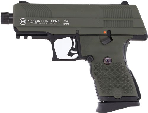 GYC9OD_LEFT.jpg HI-POINT PISTOL YC9 9MM 10RD - 3.93" OLIVE DRAB SLIDE THREAD