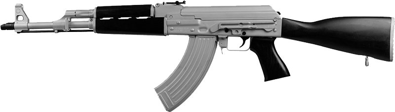 GZR7762CSB_LEFT.jpg ZASTAVA ZPAPM70 RIFLE 7.62X39 - SILVER CERAKOTE 30RD BLK STOCK
