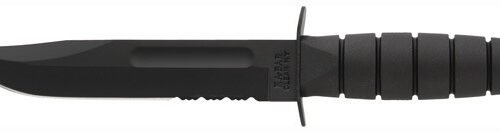 KA-BAR FIGHTING/UTILITY KNIFE - 7" SERR W/PLASTIC SHEATH BLACK