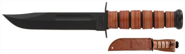 KA-BAR FIGHTING/UTILITY KNIFE - 7" W/LEATHER SHEATH USMC