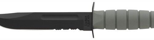 KA-BAR FIGHTING/UTILITY KNIFE - 7" SERR W/PLASTIC STH. F-GREEN