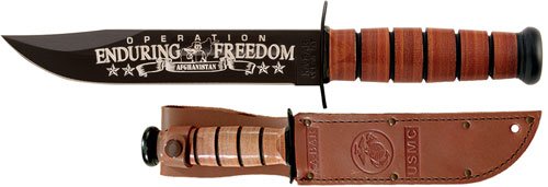 KA-BAR USMC OEF AFGHANISTAN - 7" W/LEATHER SHEATH USMC