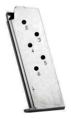 MEC-GAR MAGAZINE 1911 OFFICERS - 45ACP 6RD NICKEL