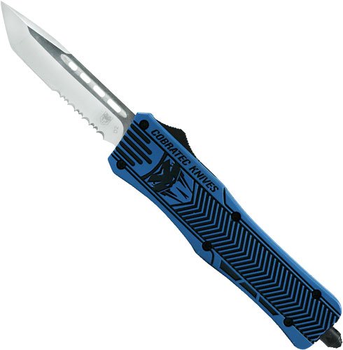 COBRATEC MEDIUM CTK1 OTF - NRA BLUE 3" TANTO SERRATED