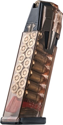 OMGGLK17_BACK_LOADED.jpg ETS MAGAZINE OMEGA GLOCK 17/19 - 9MM 17RD TRANS POLY 17/19/19X
